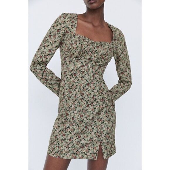ZARA Rose Floral Print Vintage Mini Dress - Picture 12 of 16